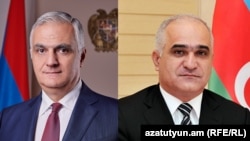 Հայաստանի փոխվարչապետ Մհեր Գրիգորյան, Ադրբեջանի փոխվարչապետ Շահին Մուստաֆաև, կոլաժ, արխիվ 