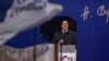 Predsednik Srbije Aleksandar Vučić obraća se svojim pristalicama tokom mitinga ispred zgrade Skupštine u Beogradu, Srbija, 26. maja 2023. 