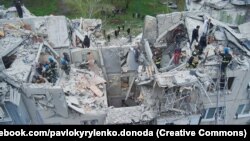 Наслідки обстрілу Словʼянська, квітень 2023 року, фото ілюстративне