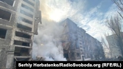 Наслідки ракетного удару російських військ по місту Селидове 14 лютого 2024 року