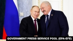 Уладзімір Пуцін і Аляксандар Лукашэнка, архіўнае фота, студзень 2024 году