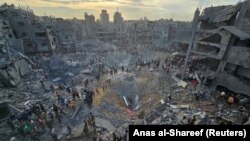 Газа тилкесиндеги Жабалия аймагына жасалган соккунун кесепети. 31-октябрь, 2023-жыл. 