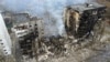 Жилой дом, разрушенный в результате обстрелов в поселке Бородянка Киевской области