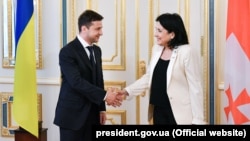 Президентка Грузії Саломе Зурабішвілі з президентом України Володимиром Зеленським, травень 2019 року