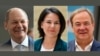 Олаф Шолц (SPD), Аналена Бербок (Зелените) и Армин Лашет (CDU).