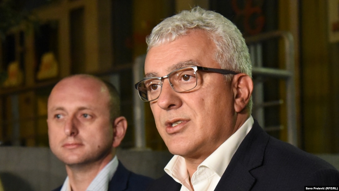 Lideri Demokratskog fronta Milan Knežević i Andrija Mandić