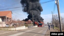 Пожар на автобус на ЈСП во Сопиште, 24 јануари 2025