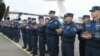 Armenia - Armenian doctors, sappers and other military personnel attend a farewell ceremony at Yerevan airport before being deployed in Syria, February 8, 2019. 