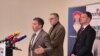 Slijeva nadesno: Nebojša Vukanović, Milan Miličević i Draško Stanivuković, lideri opozicije u RS na pres konferenciji, Banja Luka, 28. januar 2025.