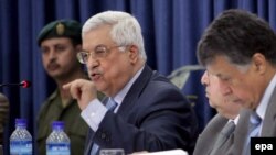 محمود عباس رییس تشکیلات خودگردان فلسطین در یکی از نشست های کمیته مرکزی جنبش فتح 
