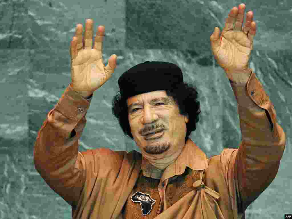 23 sentyabr 2009-cu il. Qaddafi BMT Baş Assambleyasında çıxış edir. 