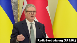 British Prime Minister Keir Starmer in Kyiv on January 16