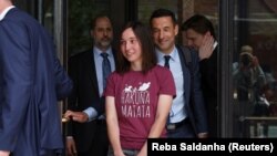 Ксения Петрова после освобождения под залог, 12 июня 2025 года