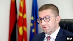 Лидерот на ВМРО-ДПМНЕ Христијан Мицкоски. 