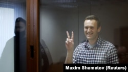Орус оппозициясынын лидери Алексей Навальный Москвадагы сотто. 20-февраль, 2021-жыл