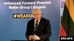 Міністр національної оборони Литви Арвідас Анушаускас. Руклі (Литва), 19 грудня 2021 року