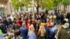 Protest of parents of children and young people with autism in front of the Government of Montenegro, Podgorica, Montenegro 01